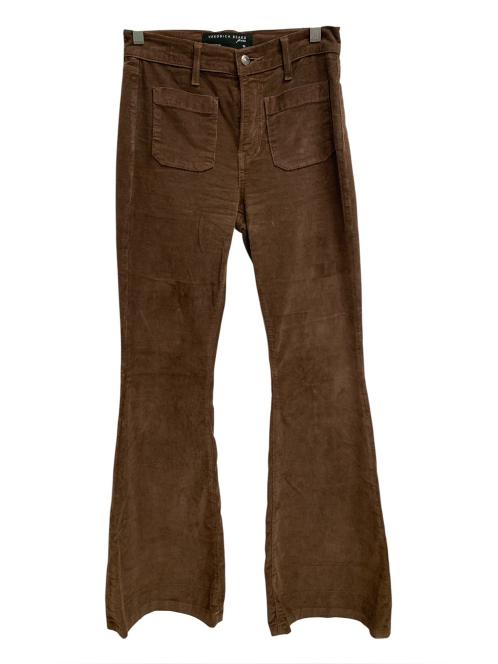 Veronica Beard Dark Brown Corduroy Flare Jeans